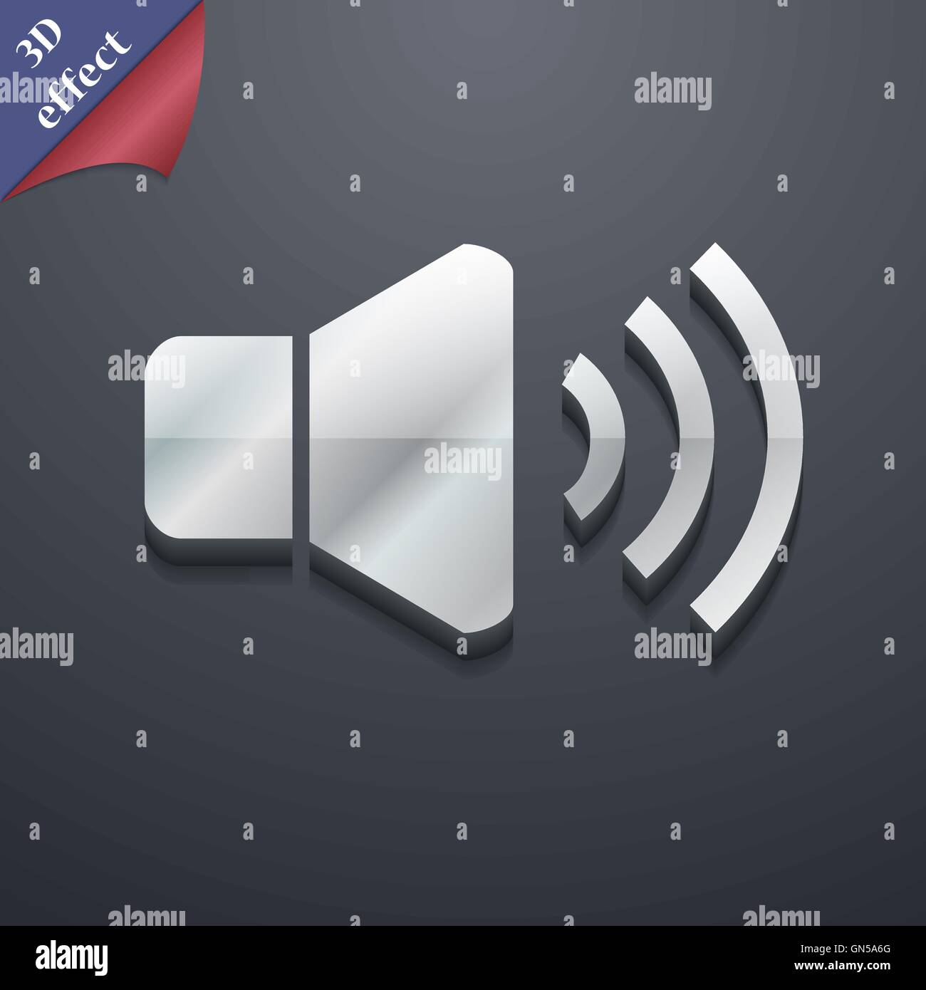 Speaker volume icon symbol. 3D style. Trendy, modern design with space ...