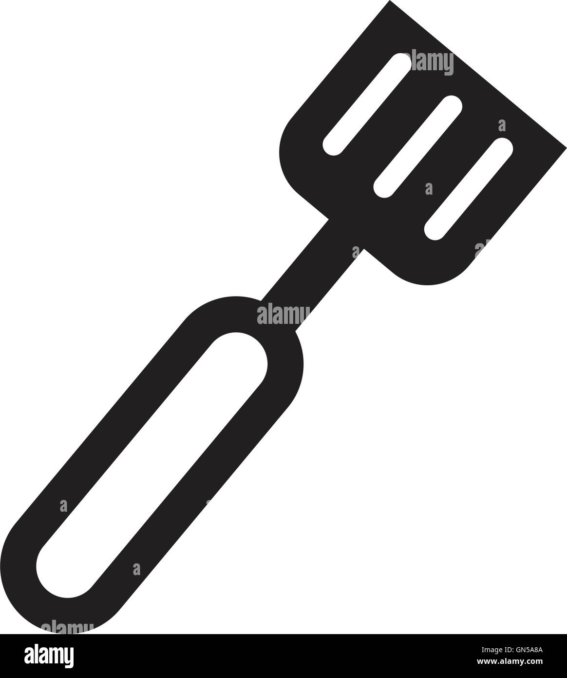 flipper used in frying isolated Stock Vector