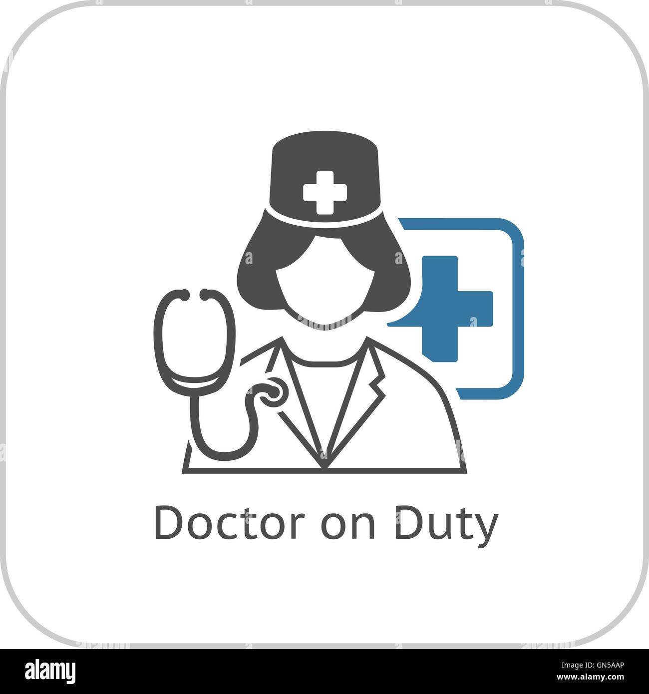 Doctor on Duty Icon. Flat Design Stock Vector Image & Art - Alamy