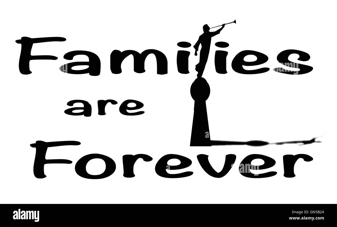 A families are forever sign in black and white isolated Stock Vector