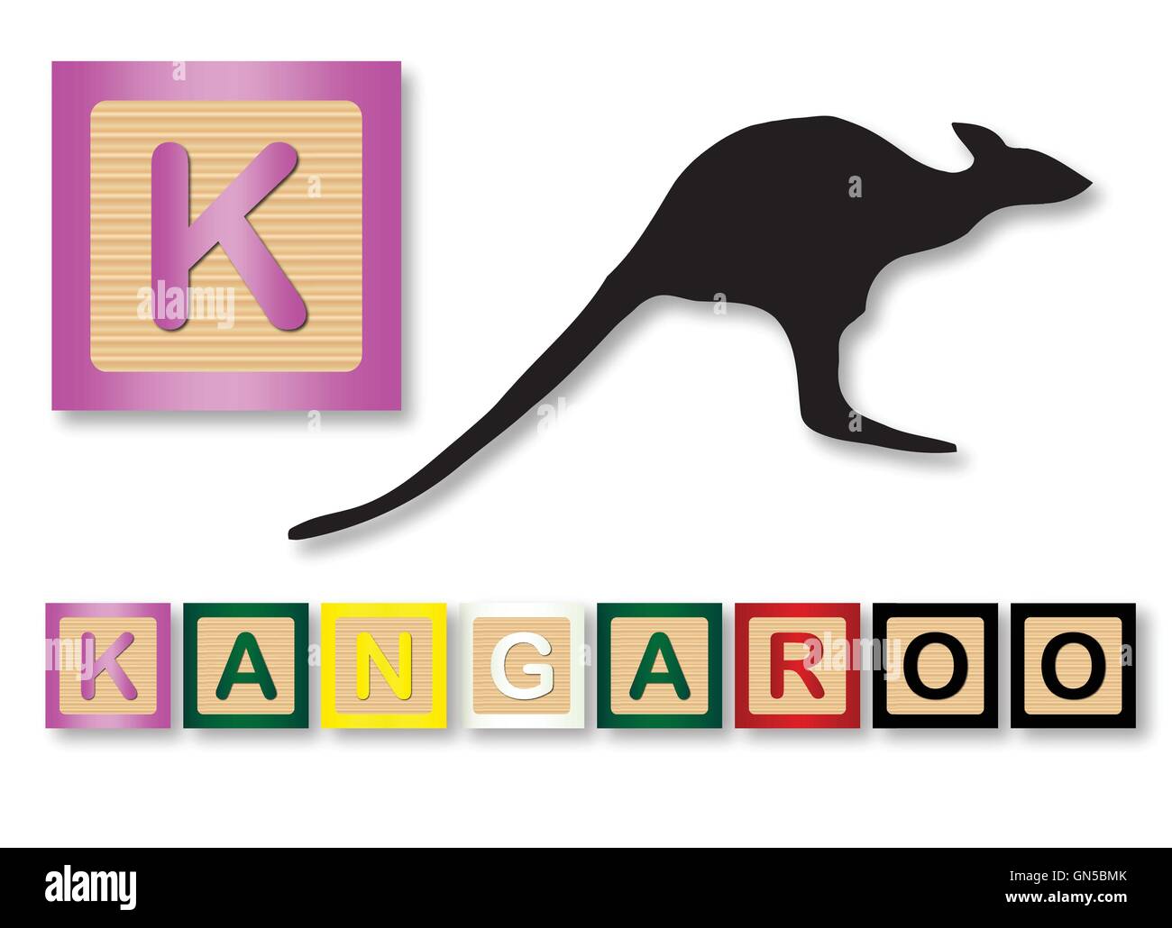 K Is For Kangaroo Stock Vector