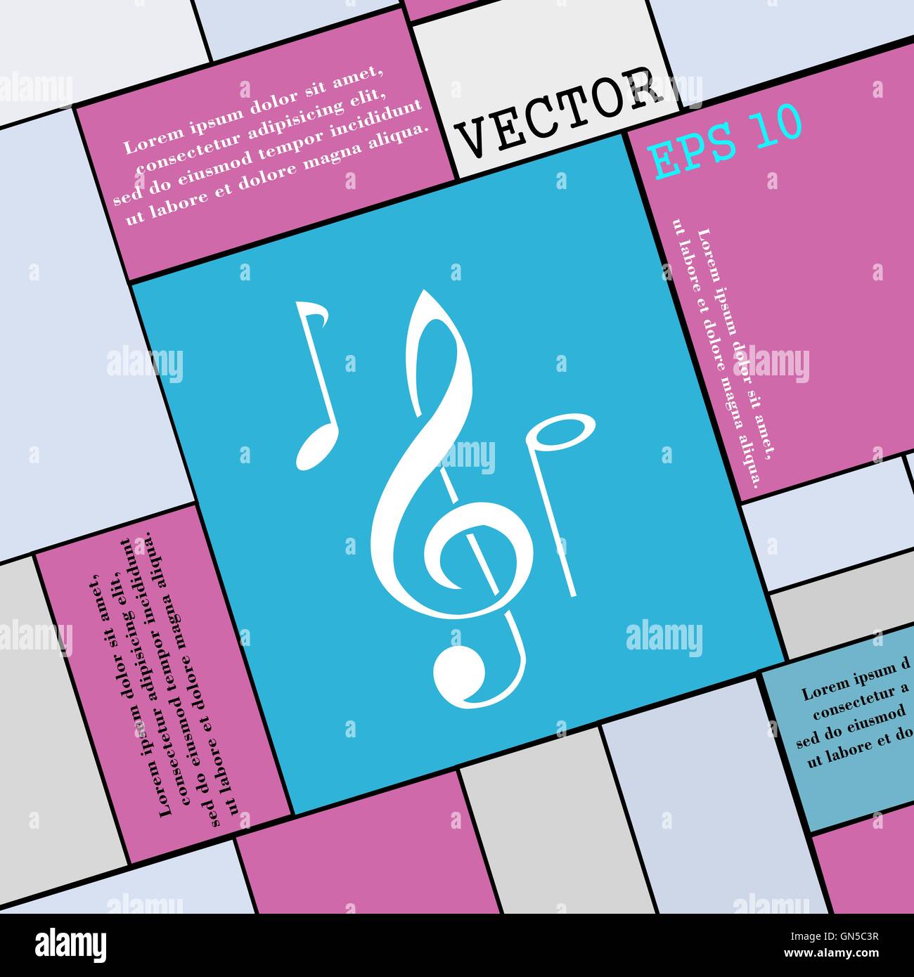 musical notes icon sign. Modern flat style for your design. Vector ...