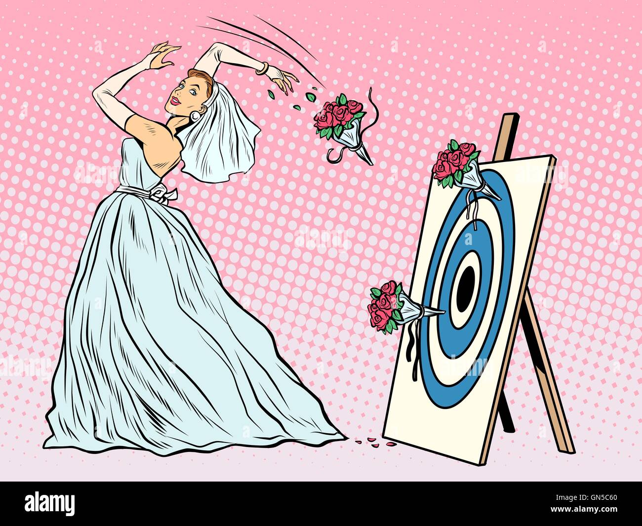 The bride bouquet flower girl throws on target Stock Vector Image & Art
