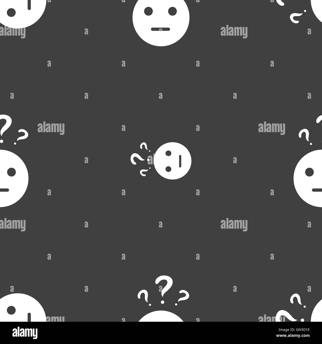 question mark and man, incomprehension icon sign. Seamless pattern on a ...