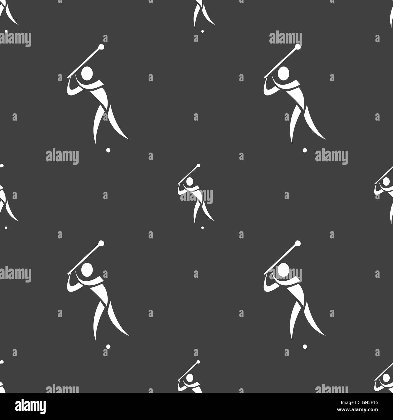golf icon sign. Seamless pattern on a gray background. Vector Stock ...