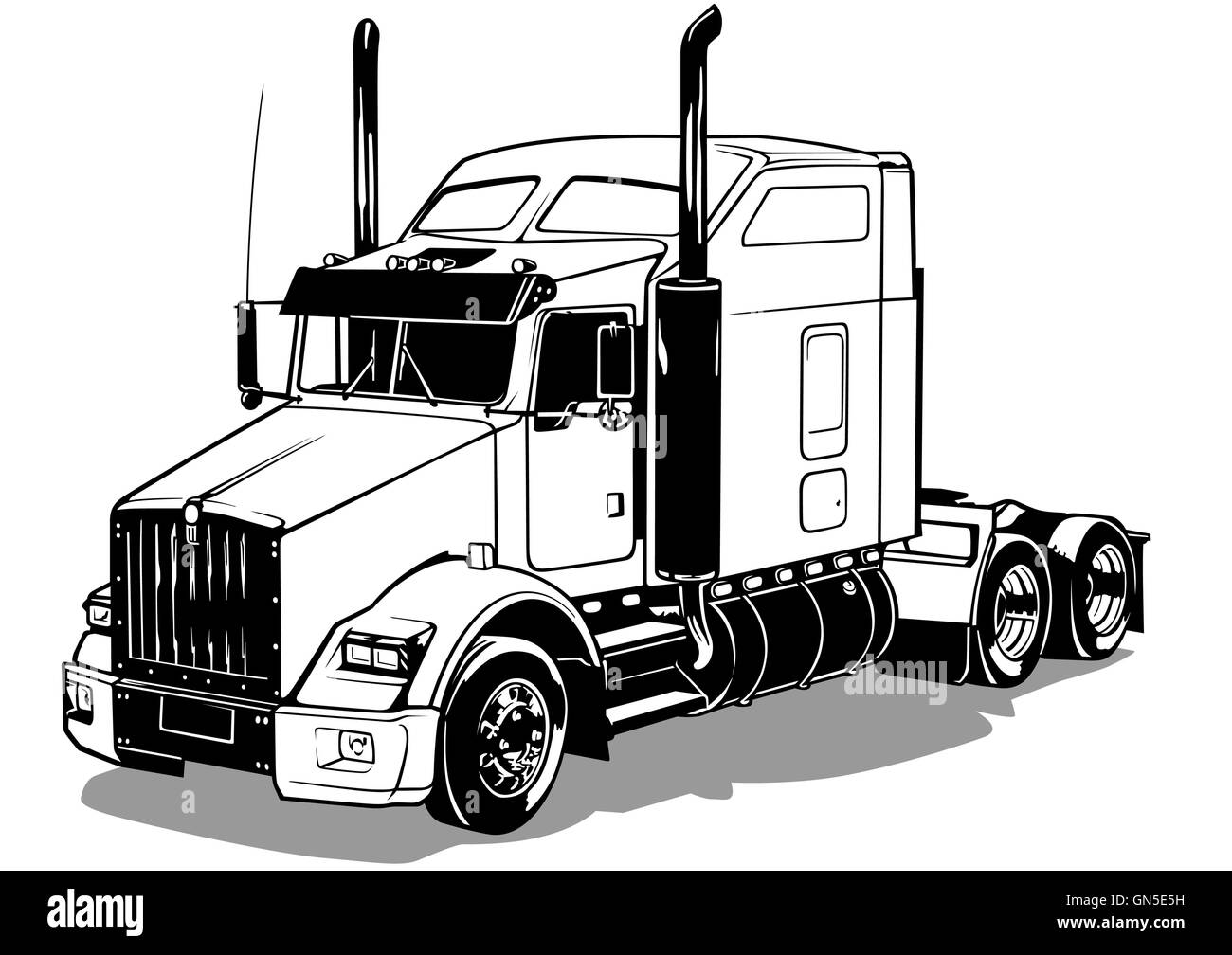 Semi truck Black and White Stock Photos & Images - Alamy semi-truck-black-and-white-stock-photos-images-alamy