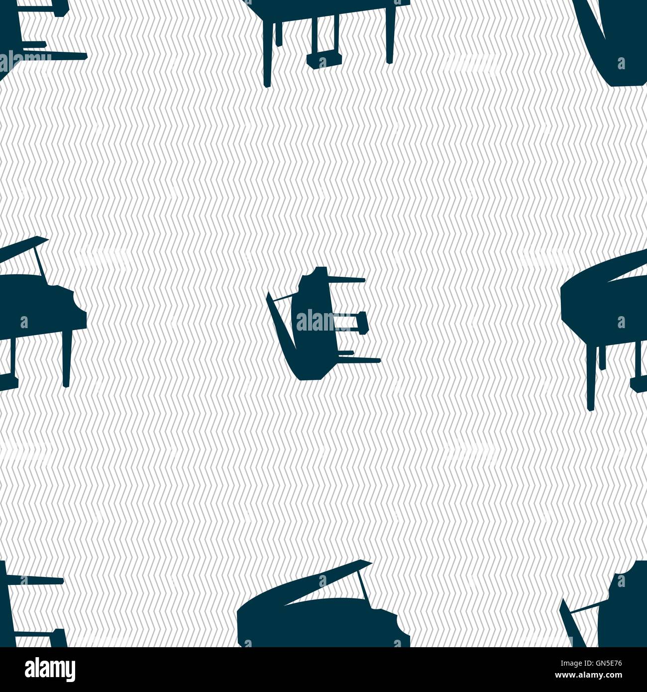 Grand piano icon sign. Seamless pattern with geometric texture. Vector ...