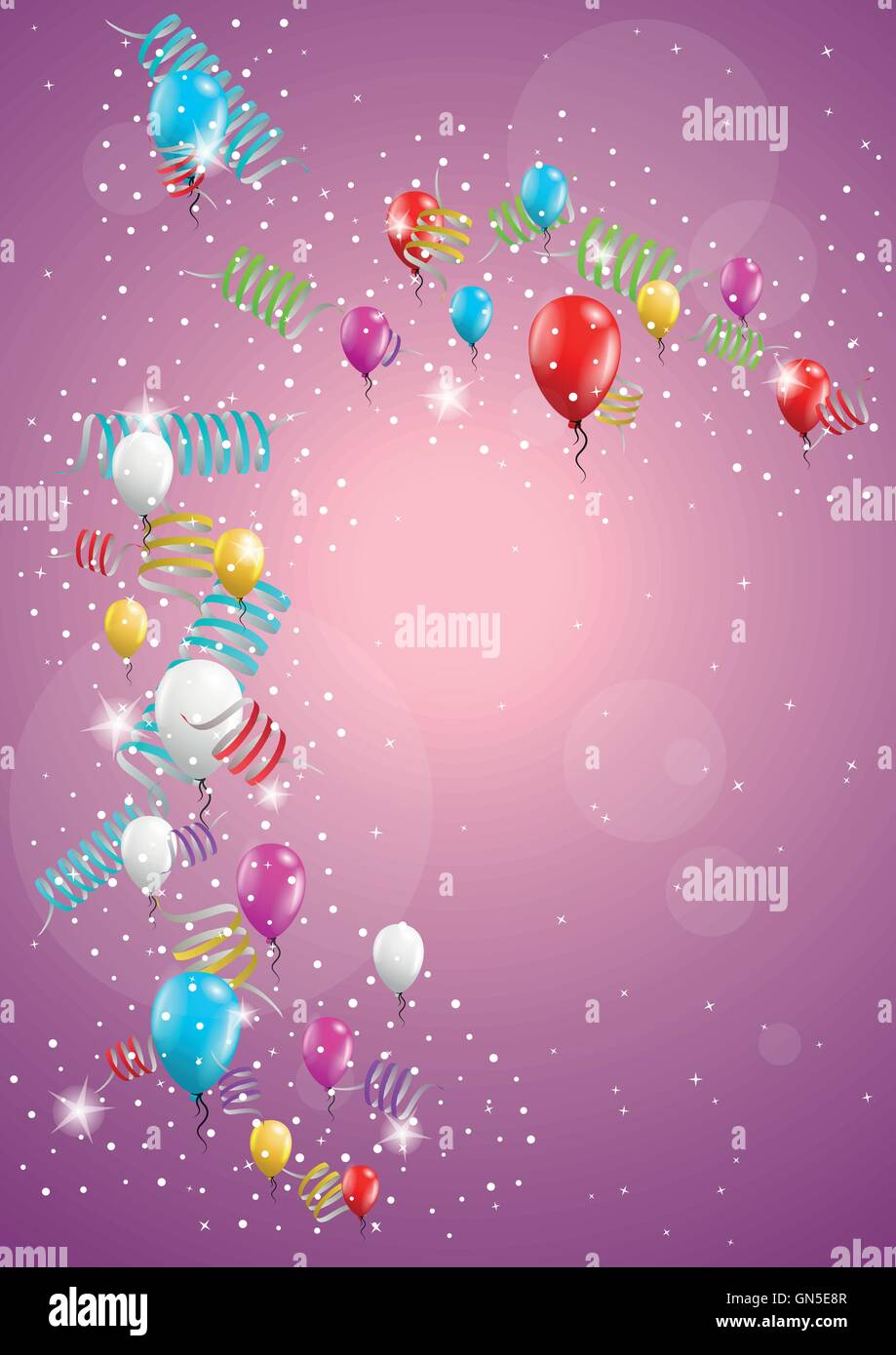 background with balloons and confetti Stock Vector Image & Art - Alamy