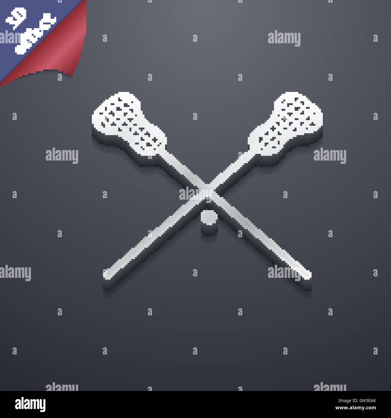 Lacrosse Sticks crossed icon symbol. 3D style. Trendy, modern design