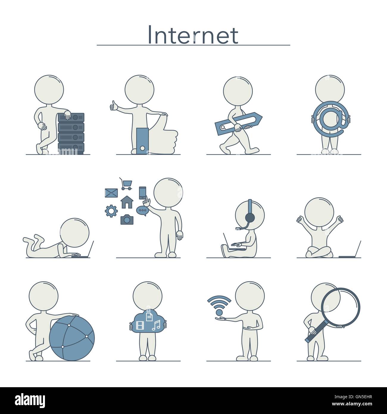 Outline People - Internet Stock Vector