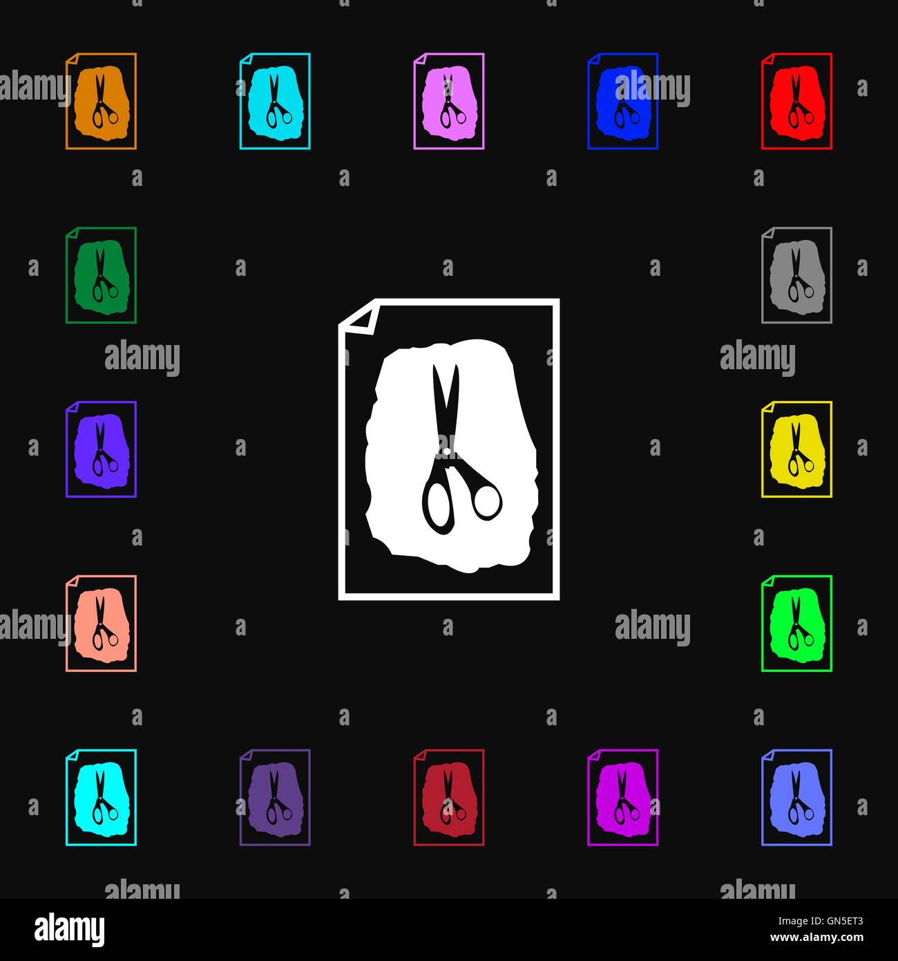 rock, scissors, paper poster icon sign. Lots of colorful symbols for ...