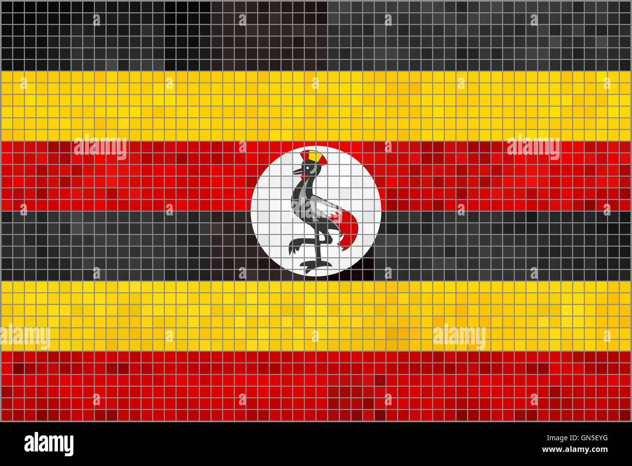 Flag of Uganda Stock Vector