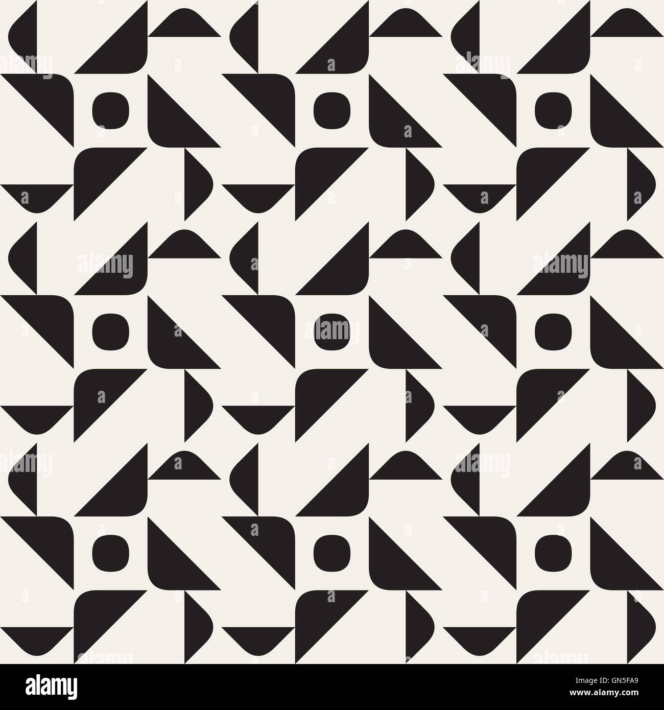 Vector Seamless Black and White Geometric Pattern Stock Vector Image ...