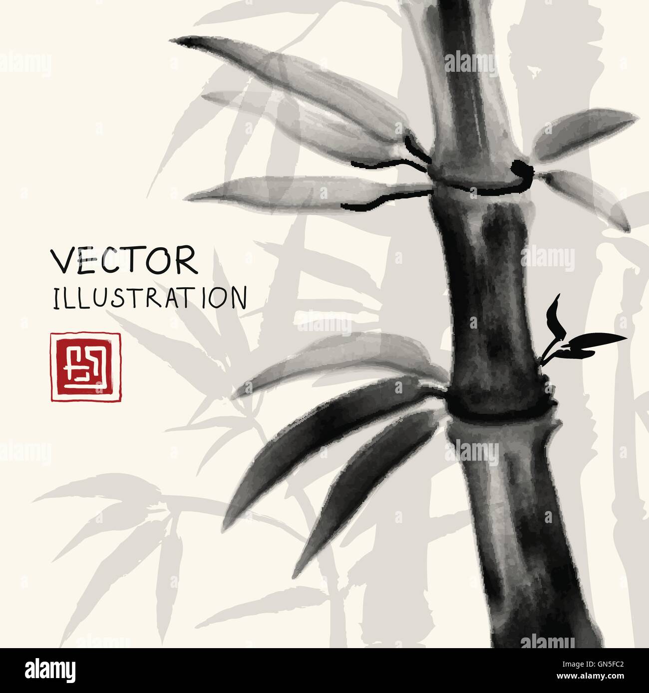 Traditional sumie background with bamboo Stock Vector Image & Art Alamy