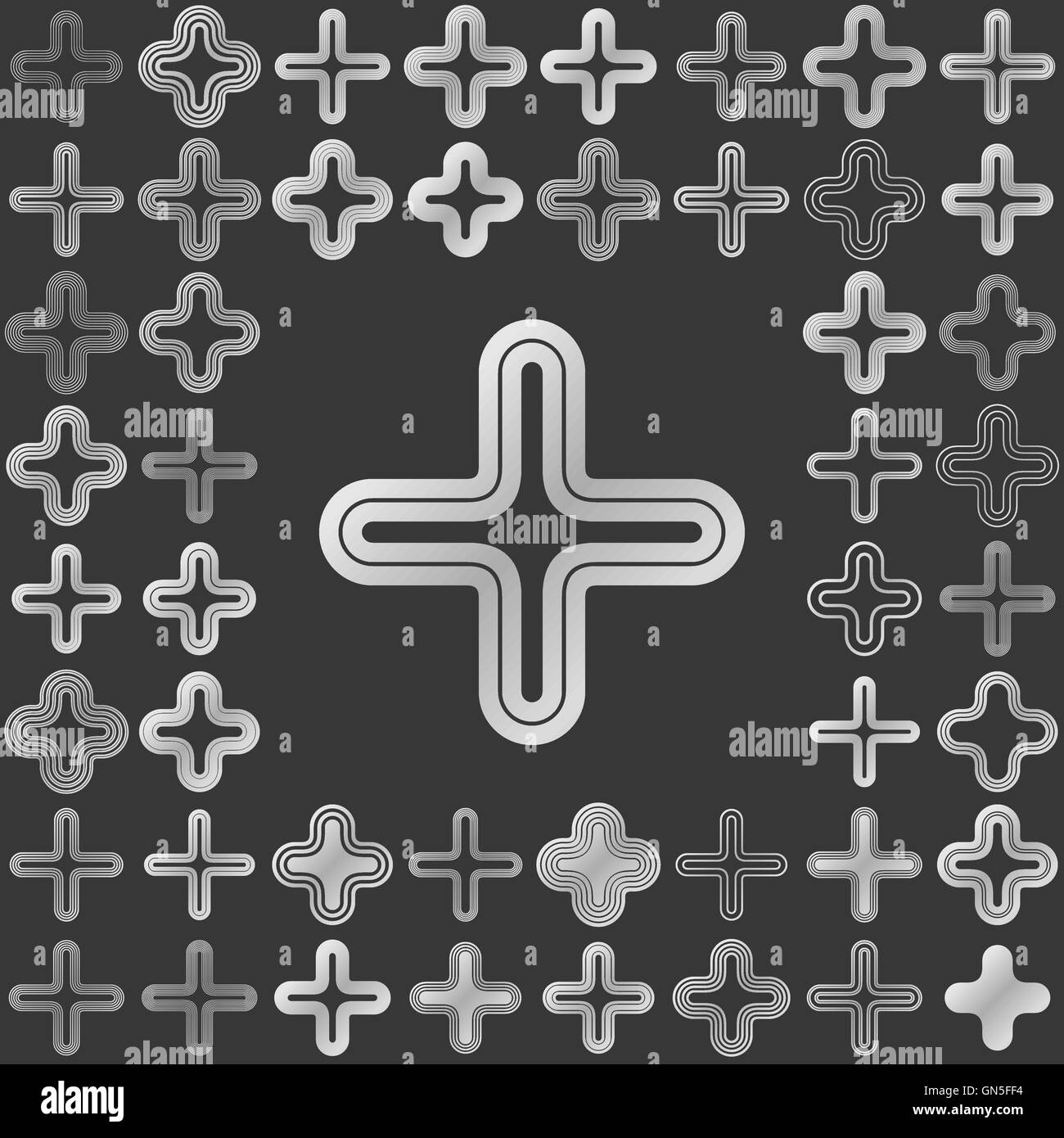 Silver line cross logo design set Stock Vector Image & Art Alamy