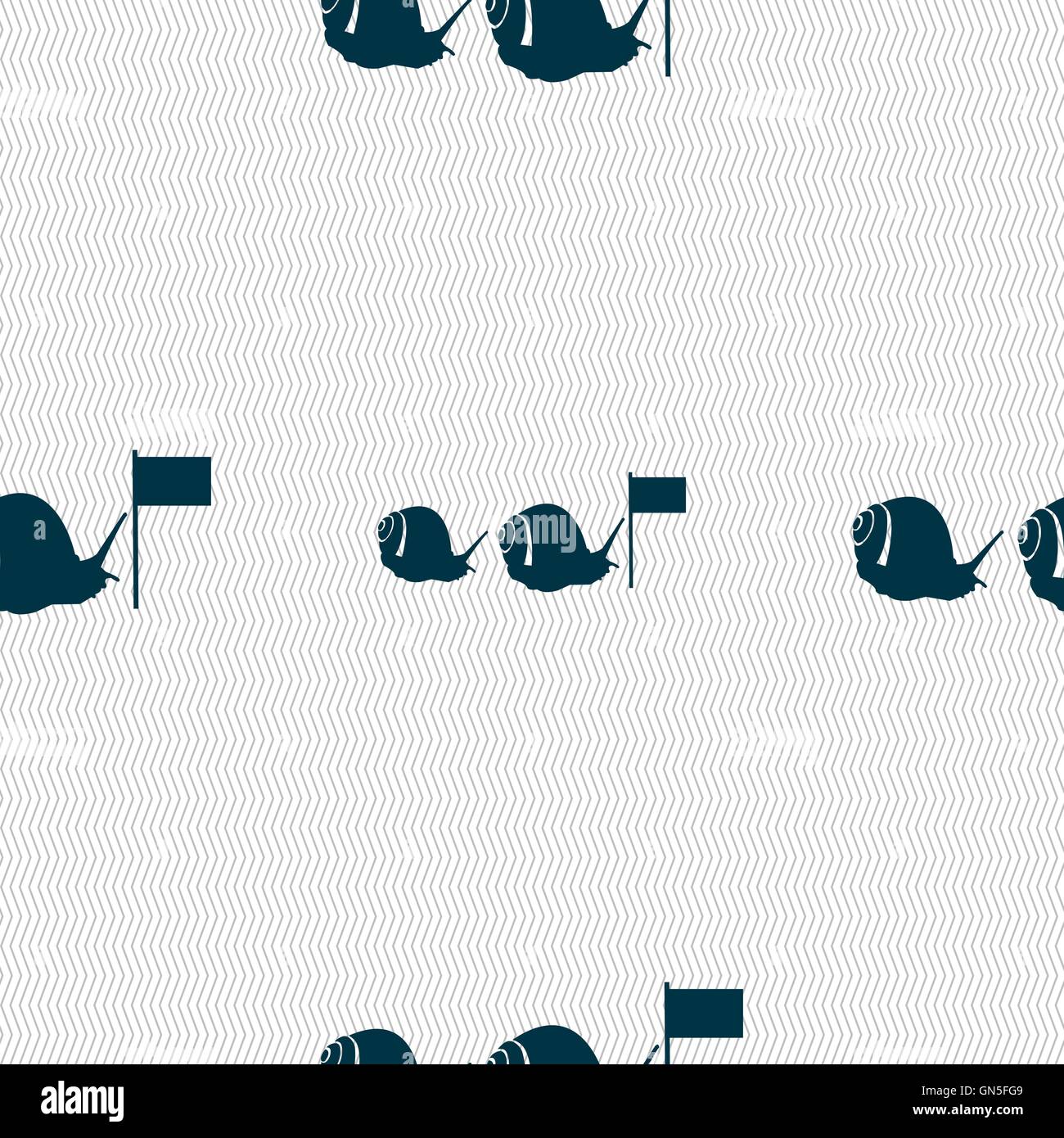 Fast snail icon sign. Seamless pattern with geometric texture. Vector ...