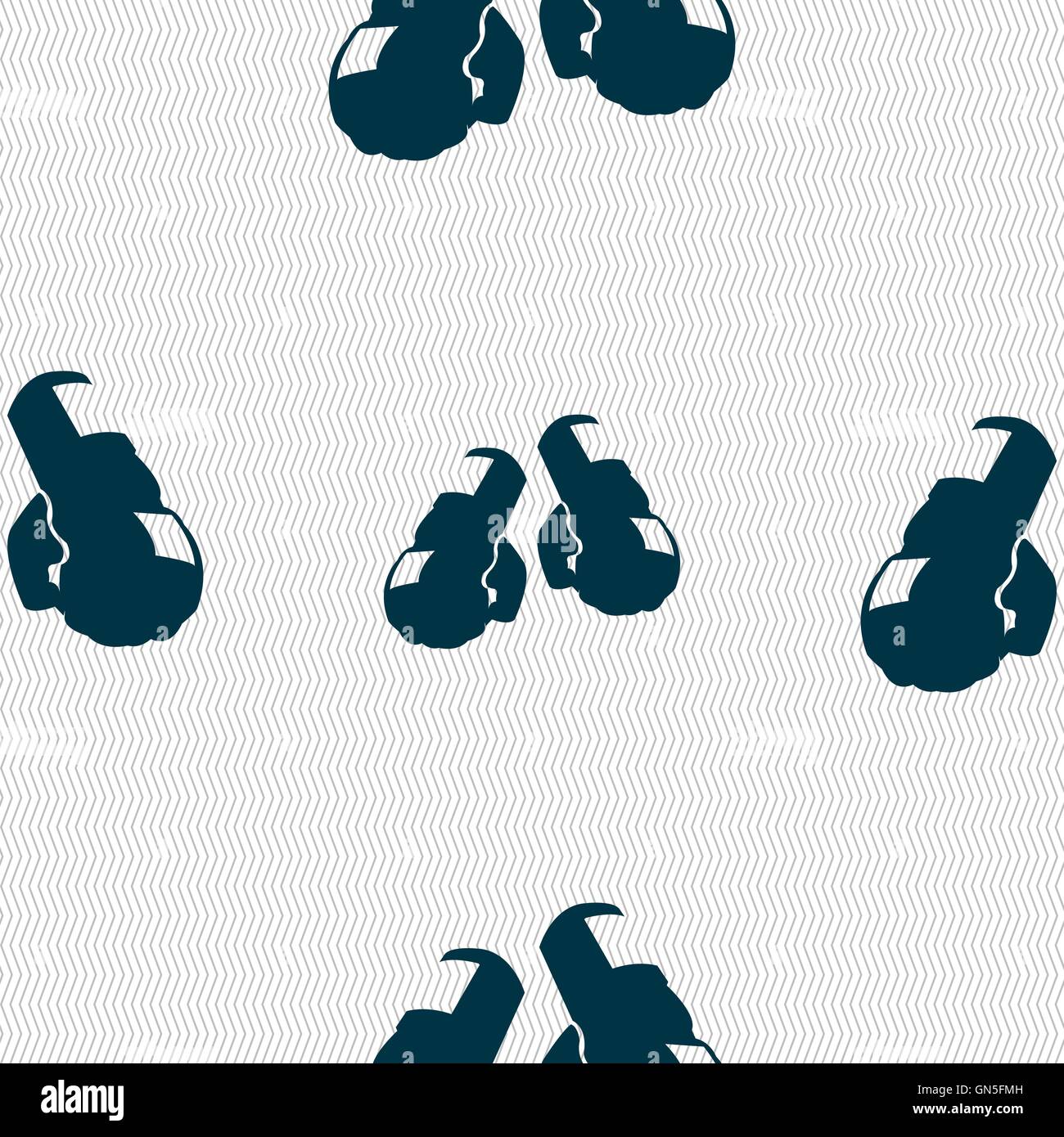 boxing gloves icon sign. Seamless pattern with geometric texture. Vector Stock Vector