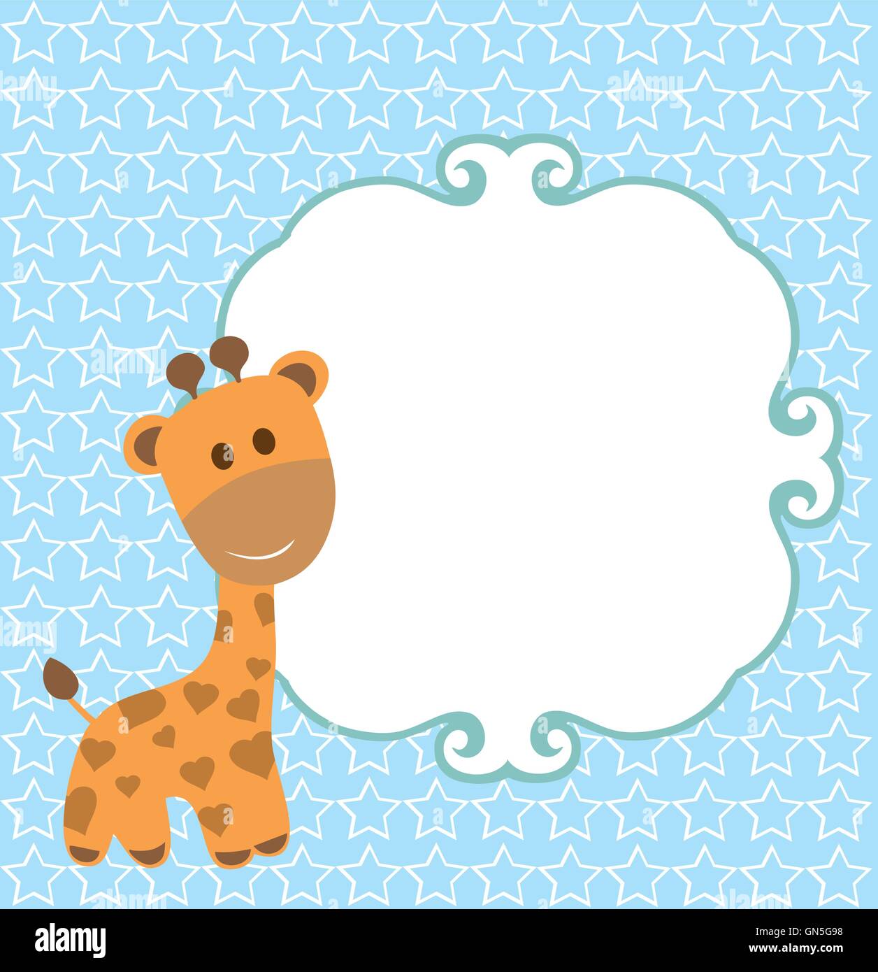 Baby Giraffe Card Stock Vector Image &amp; Art - Alamy