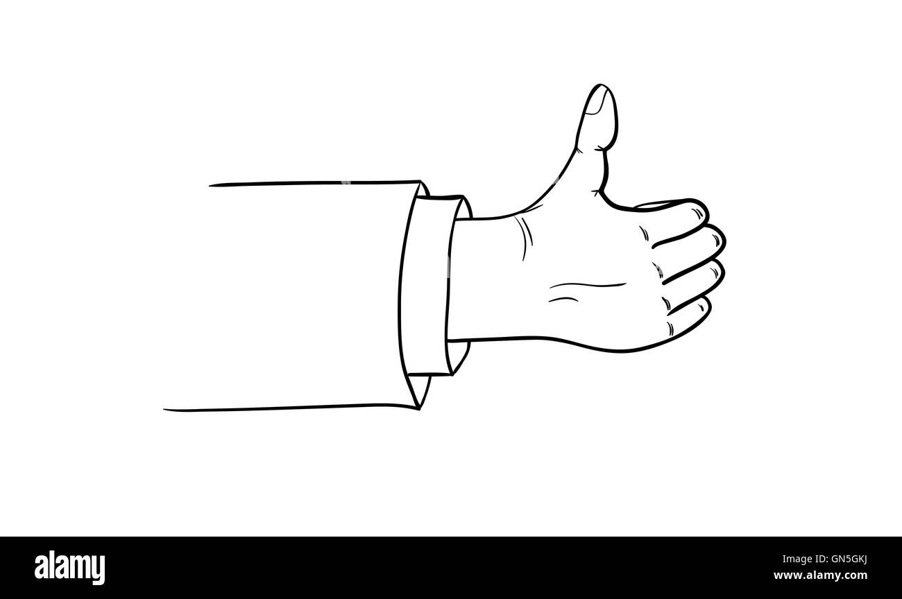 sketch thumb up Stock Vector