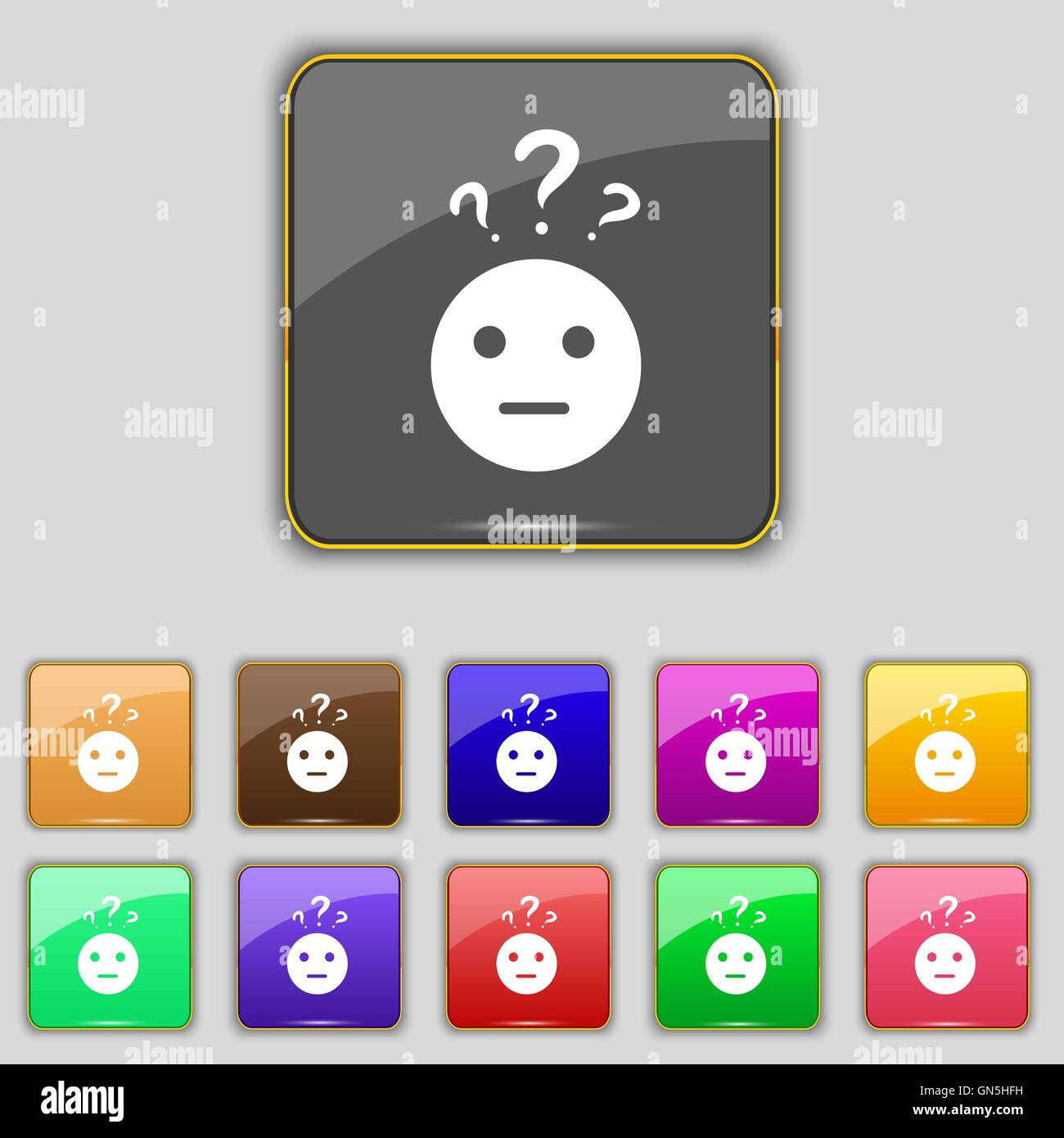 question mark and man, incomprehension icon sign. Set with eleven ...