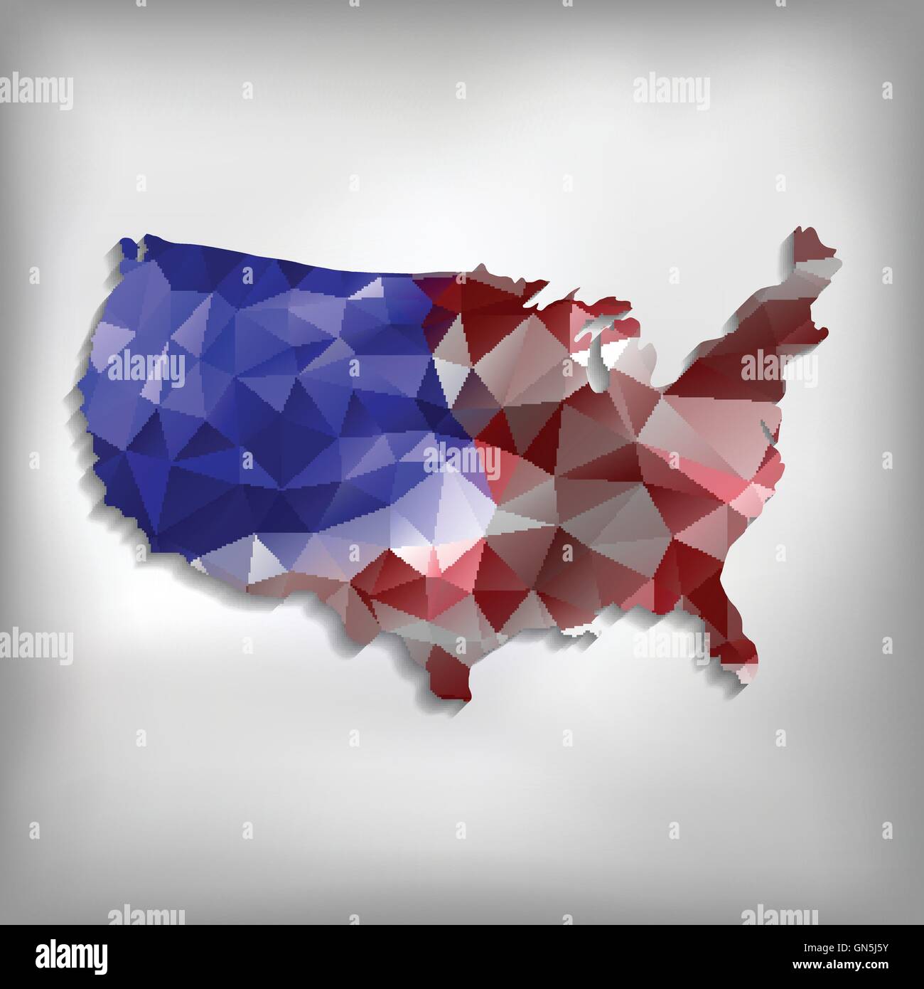 USA map geometric polygonal design Stock Vector