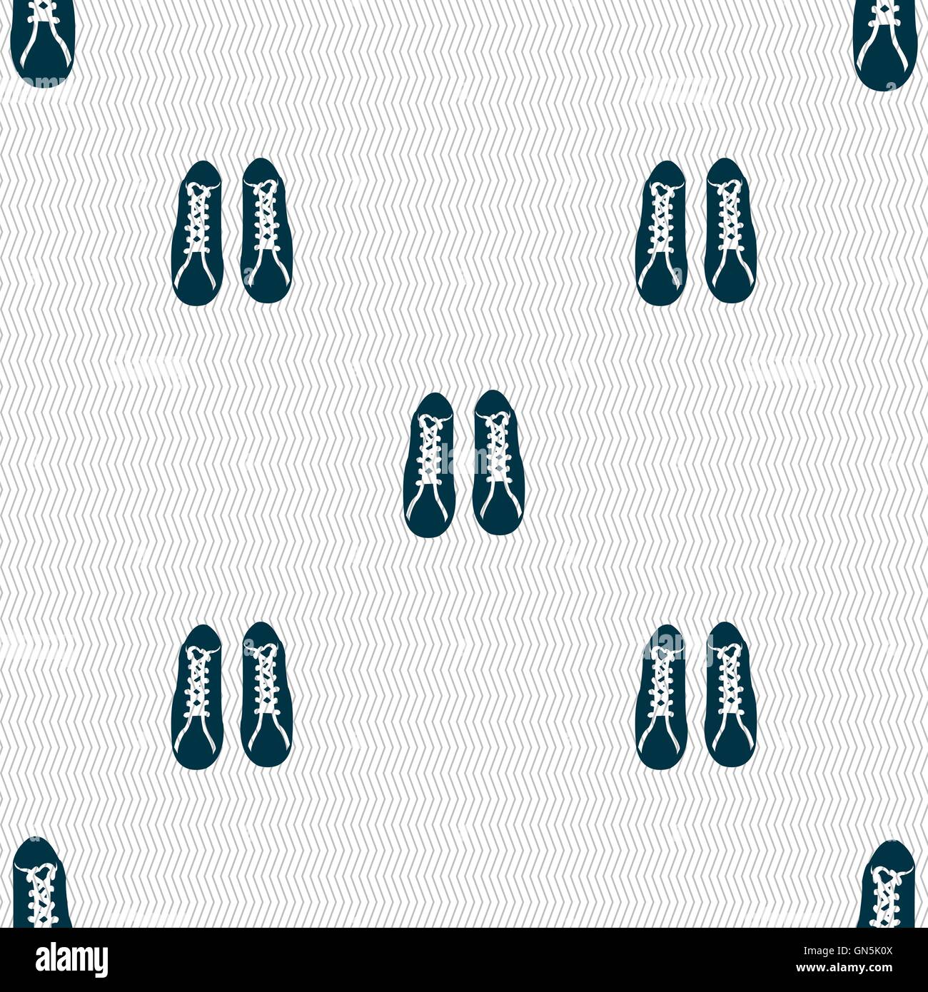 shoes icon sign. Seamless pattern with geometric texture. Vector Stock ...