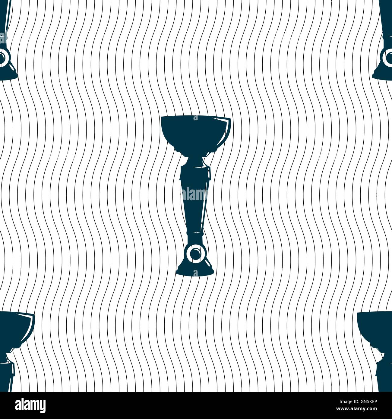 trophy icon sign. Seamless pattern with geometric texture. Vector Stock ...
