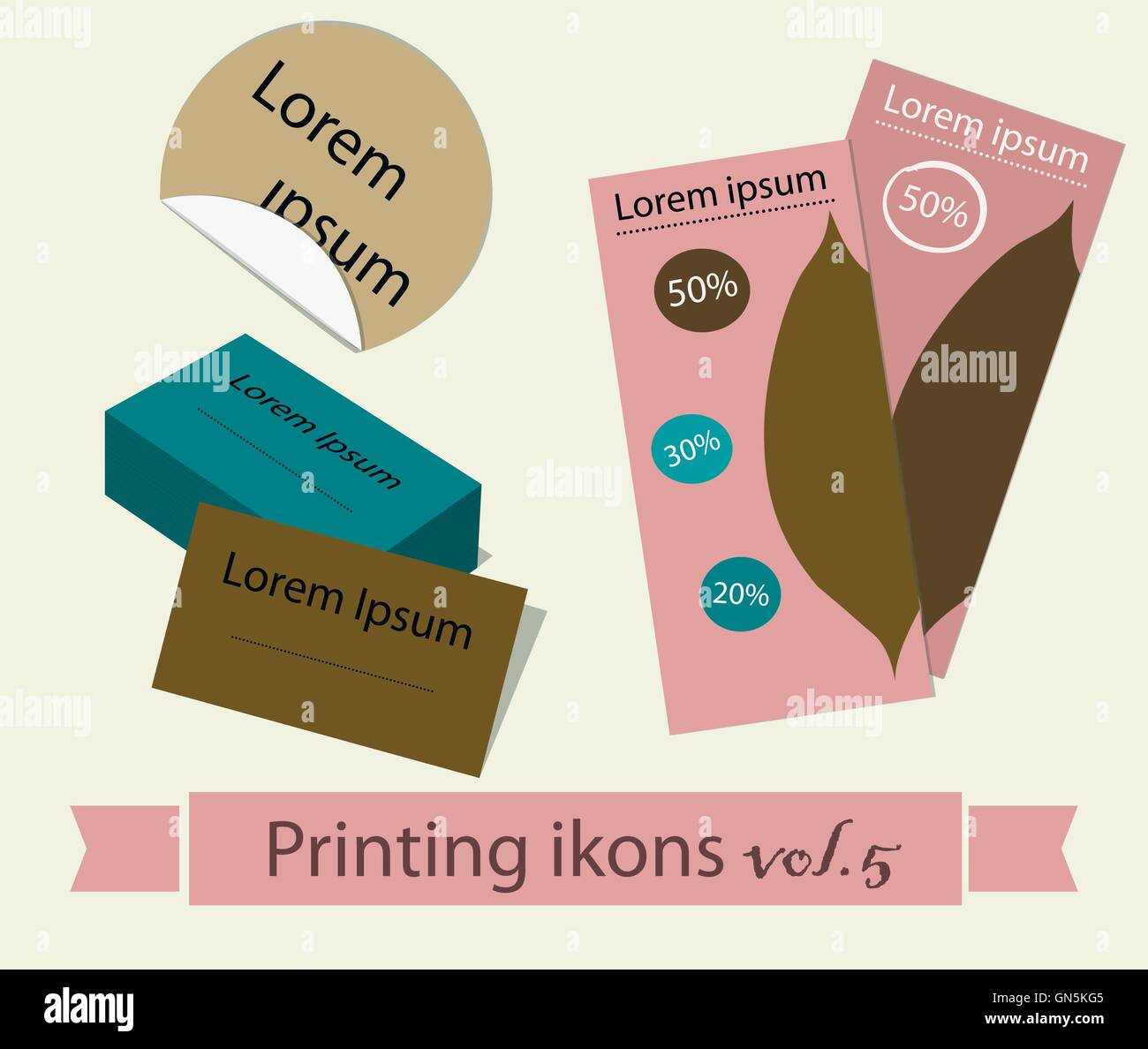 Print icons set5. Stock Vector