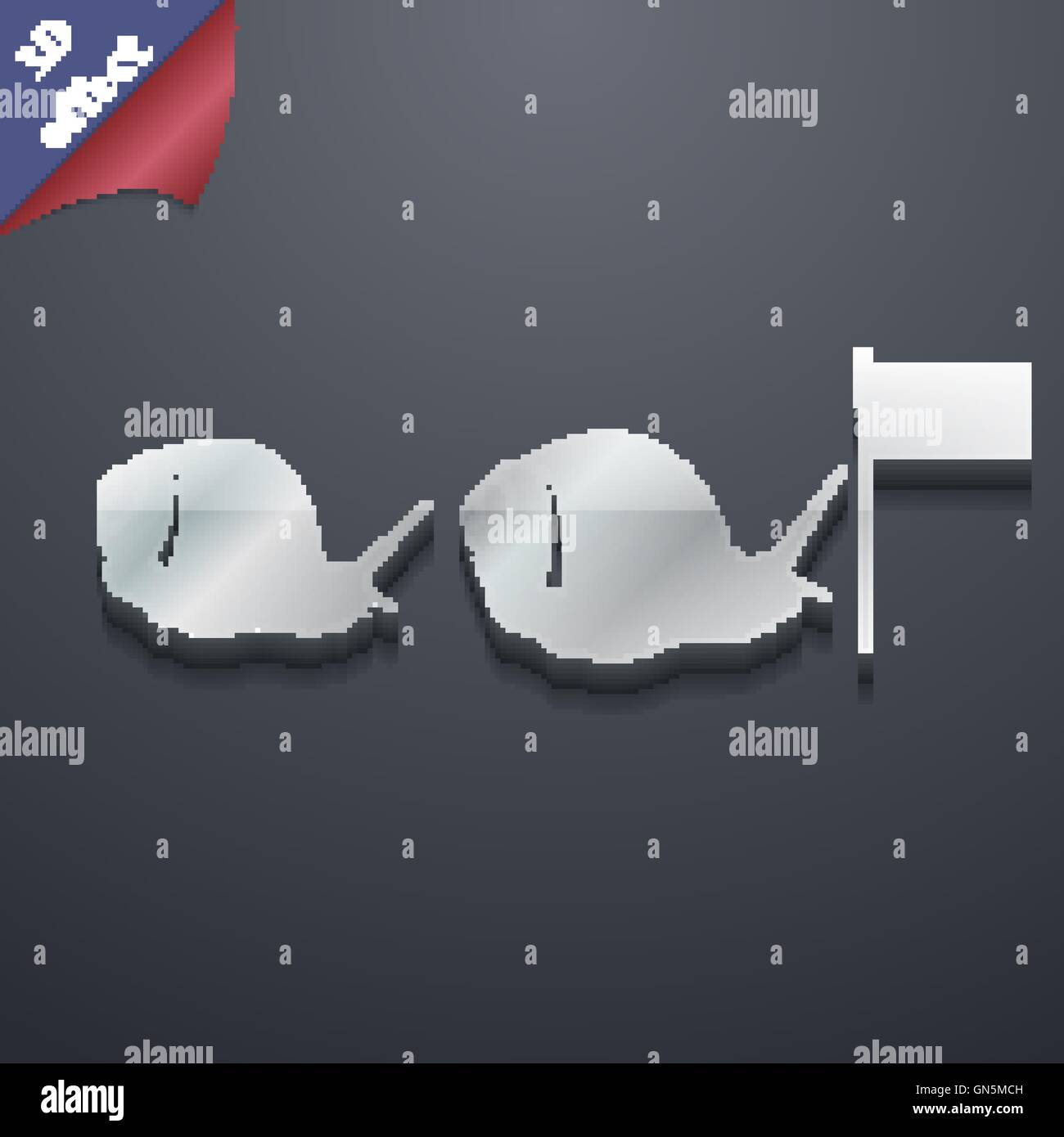 Fast snail icon symbol. 3D style. Trendy, modern design with space for ...