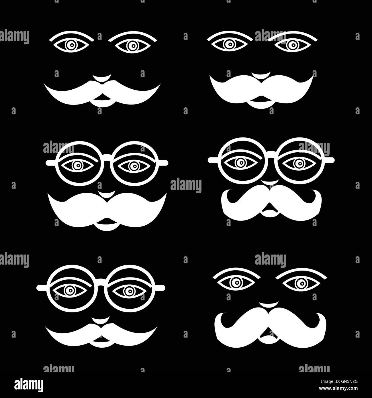 Mustache Man emotion icon set illustration design Stock Vector Image ...