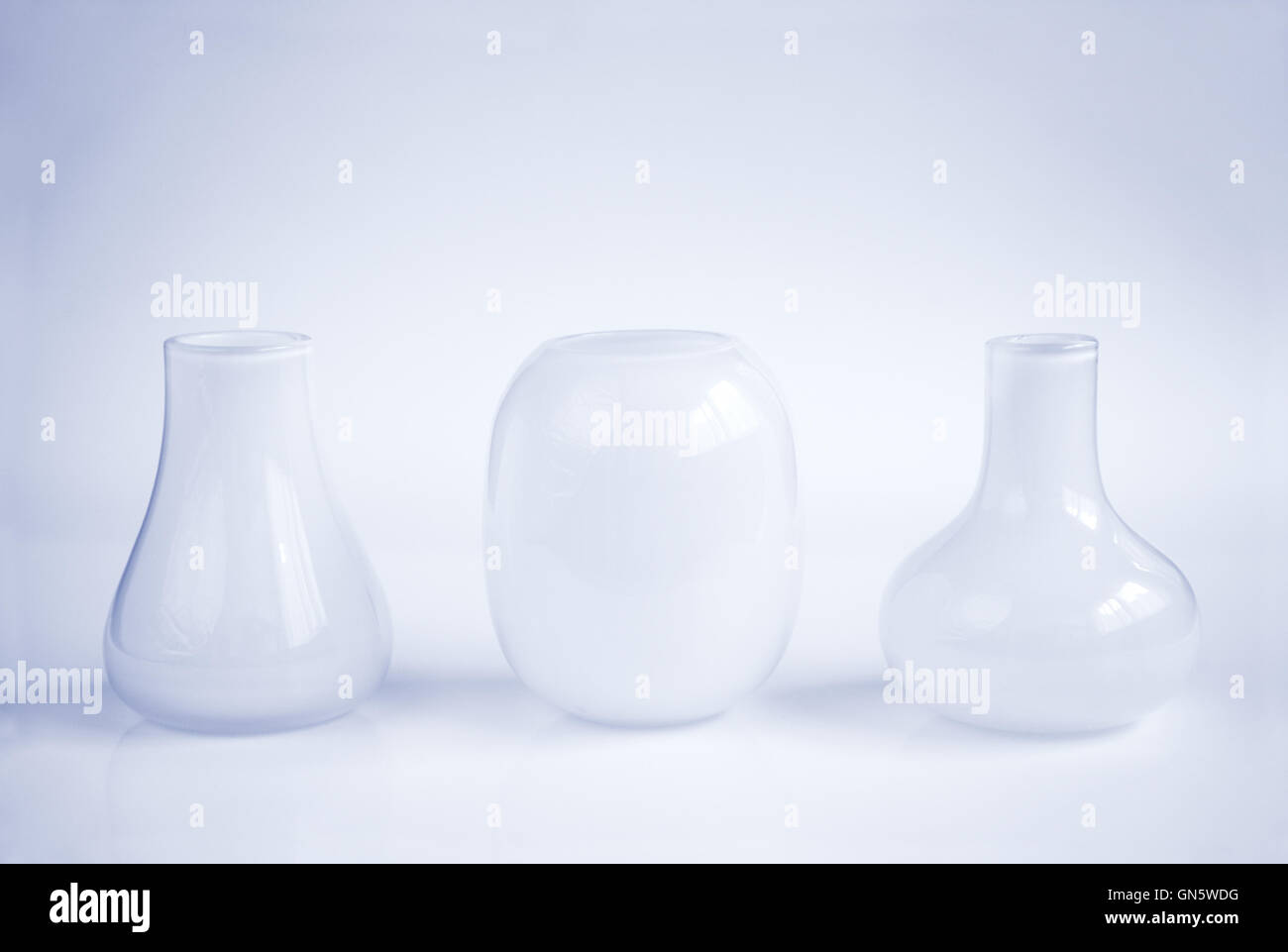 three vases in a row Stock Photo