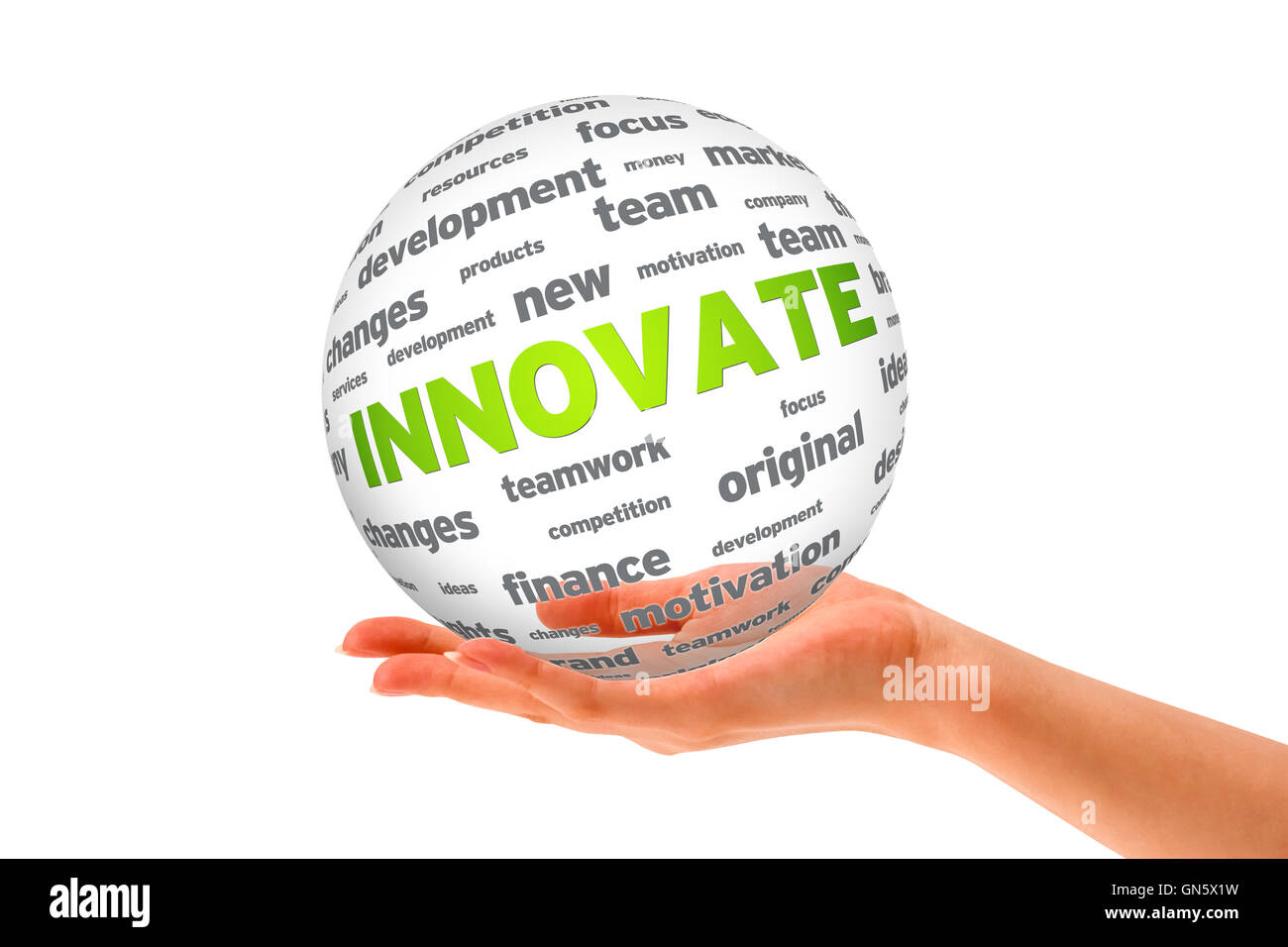 Hand holding vision 3d sphere hi-res stock photography and images - Alamy