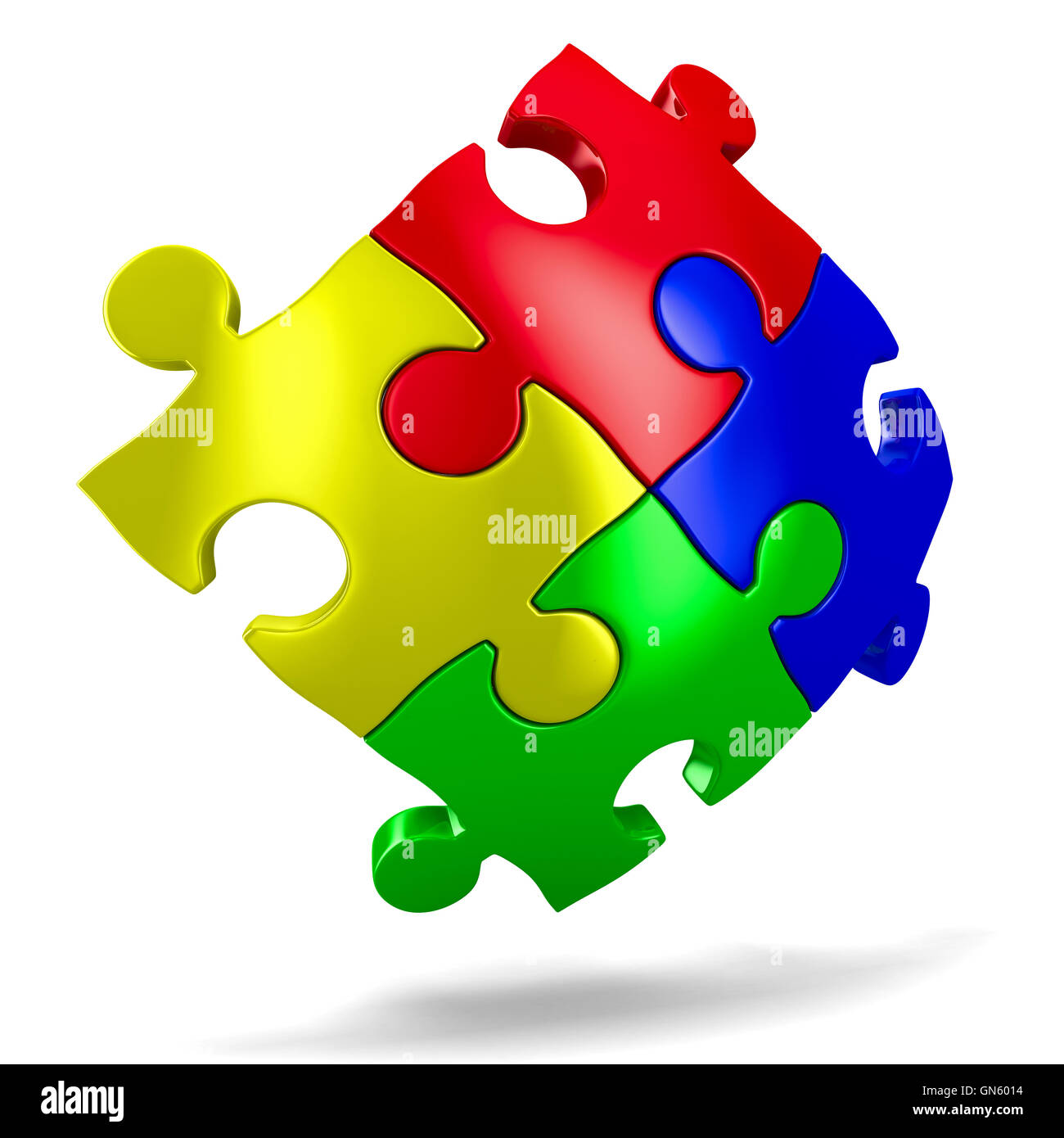 Puzzle on white background. Isolated 3D image Stock Photo - Alamy