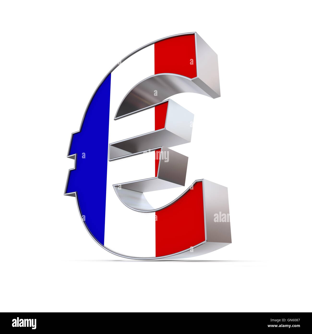 Shiny Euro Symbol - Textured Front - Flag of France Stock Photo