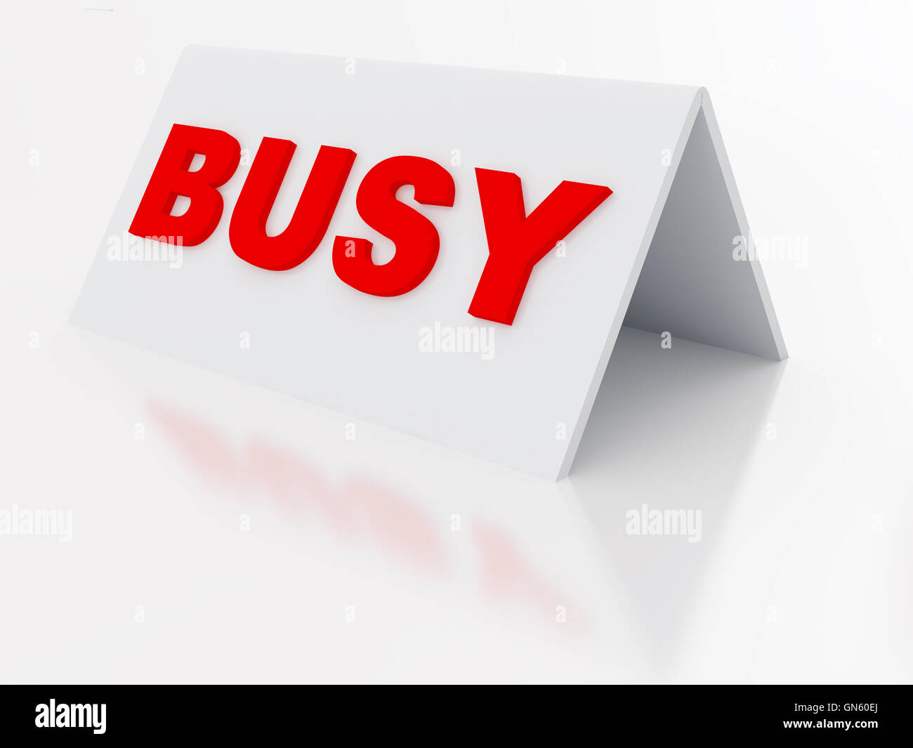 sign busy on a light plastic tablet Stock Photo - Alamy