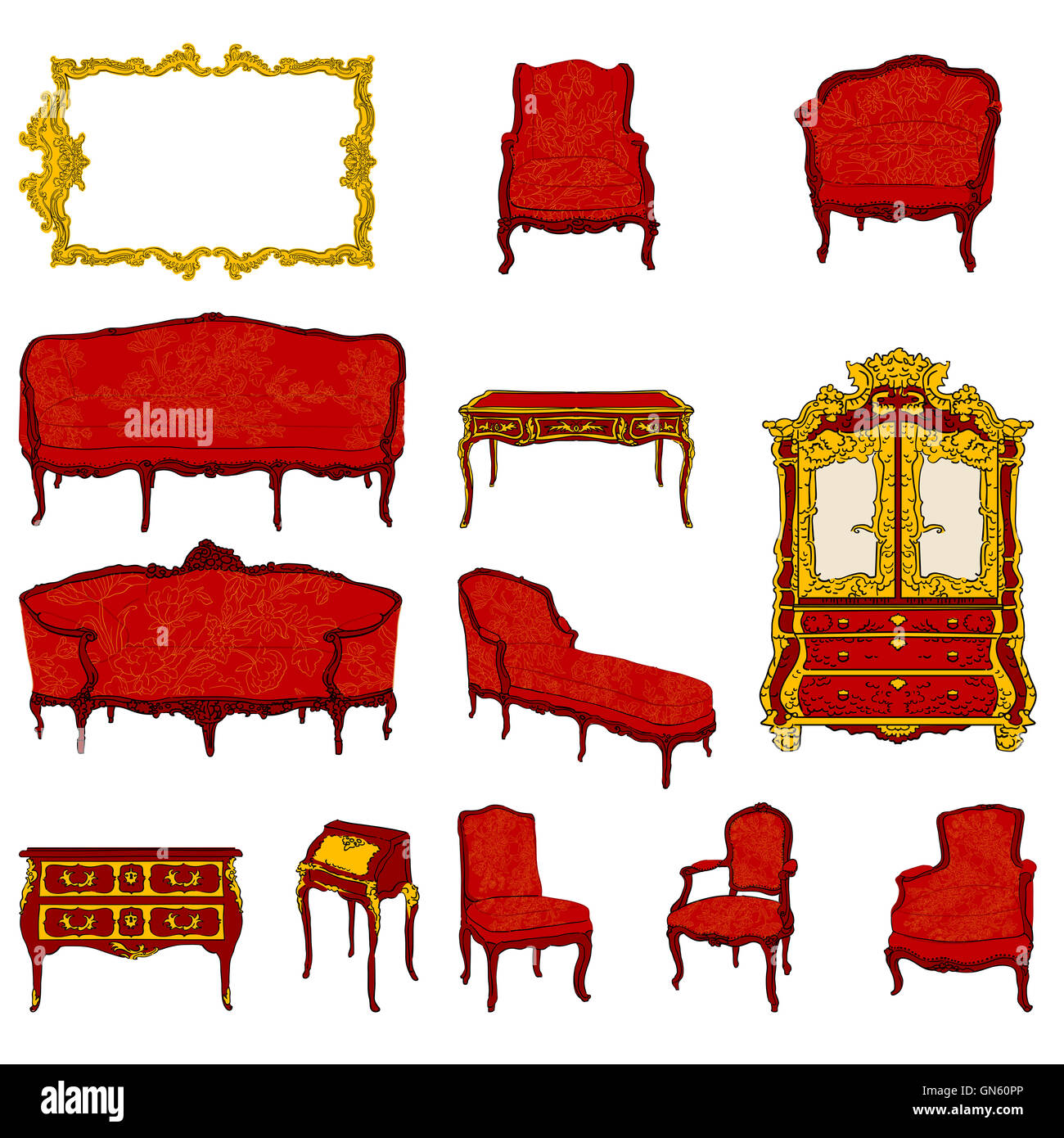 rococo furniture set Stock Photo Alamy