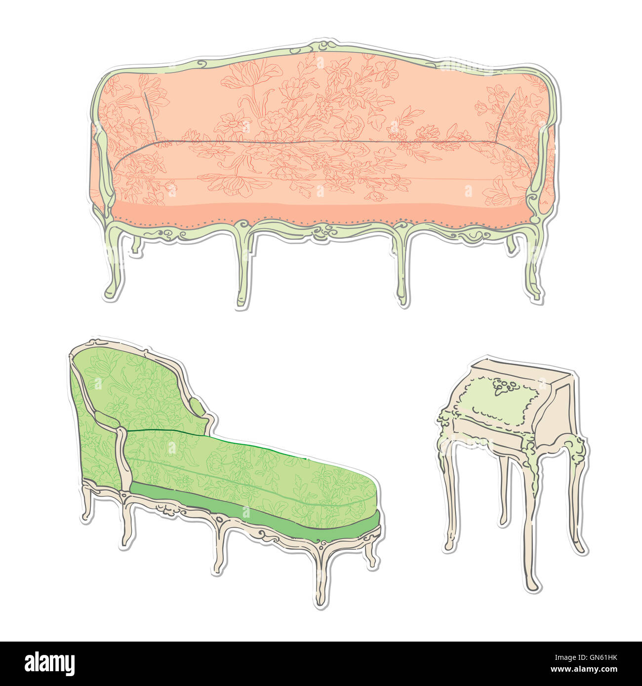 rococo antique furniture stickers Stock Photo Alamy