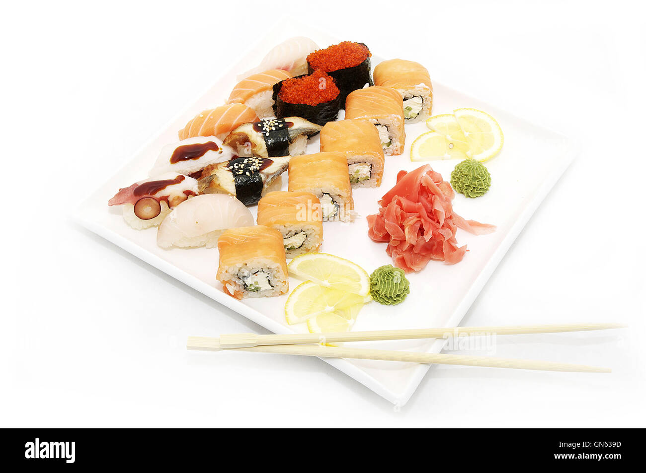 a huge plate of sushi Stock Photo - Alamy