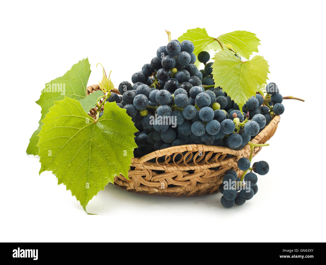 Grapes vine leaves Cut Out Stock Images & Pictures - Alamy