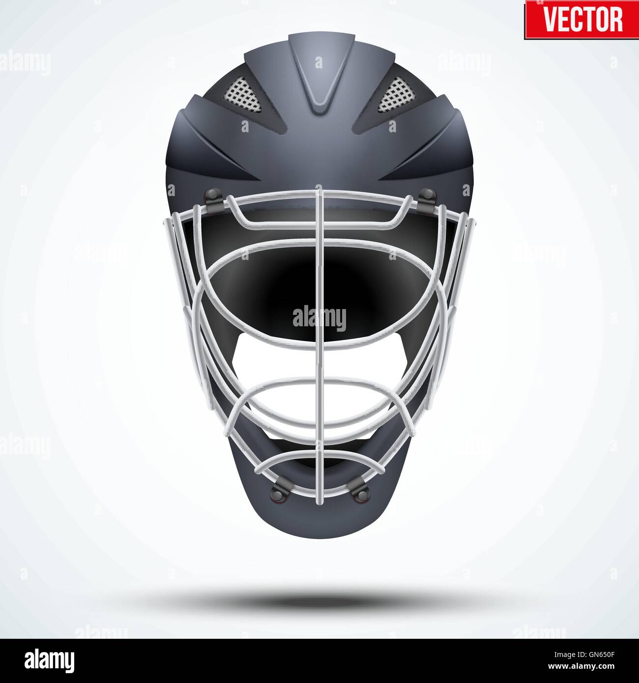 Classic Black Goalkeeper Hockey field Helmet Stock Vector Image & Art