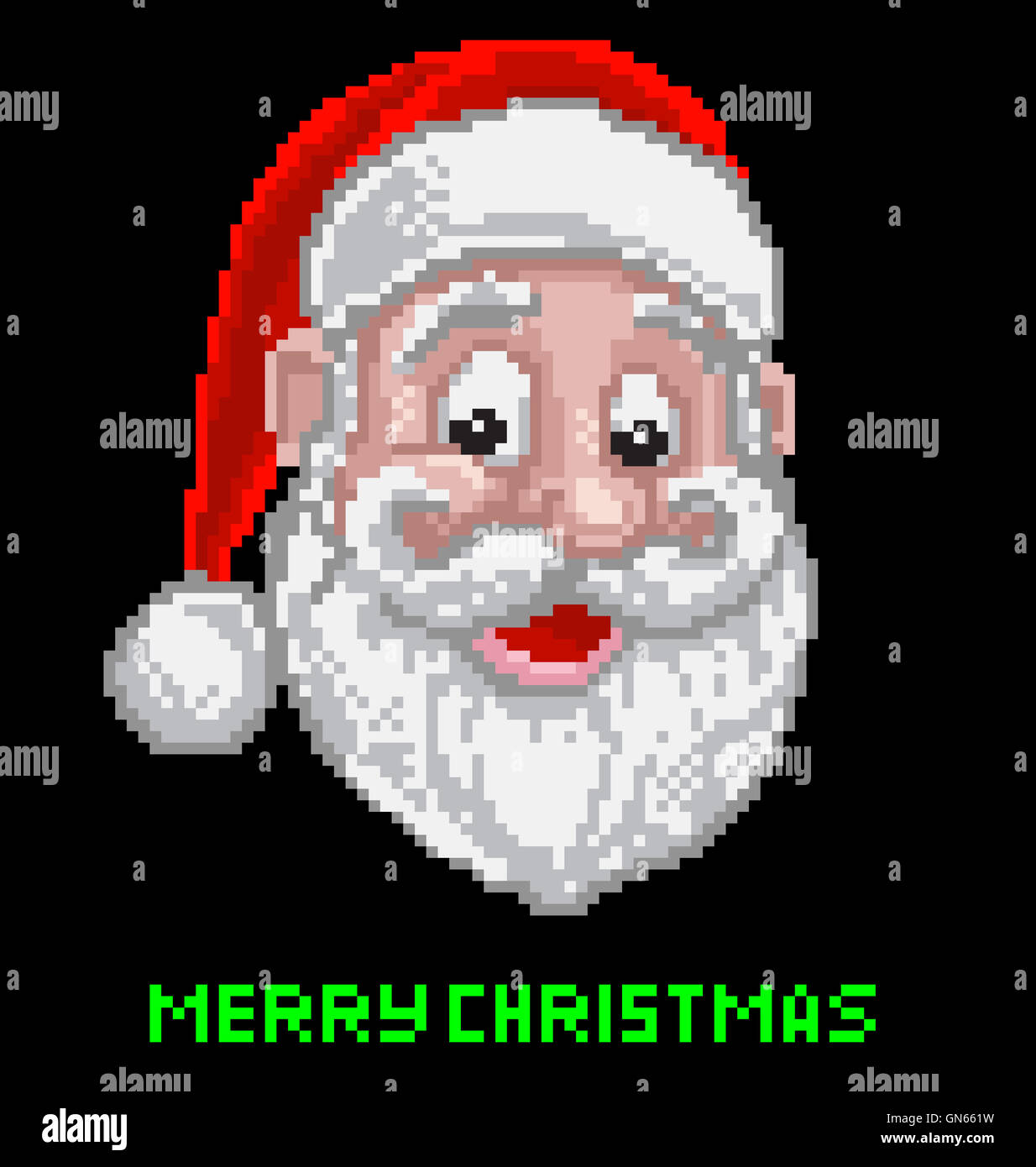 Santa Claus Christmas Pixel Art Stock Photo