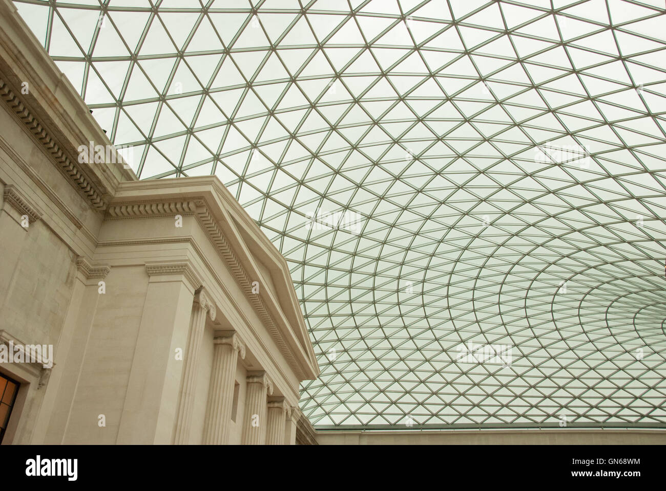 London March 2016. British Museum. Detail of The glass dome Stock Photo