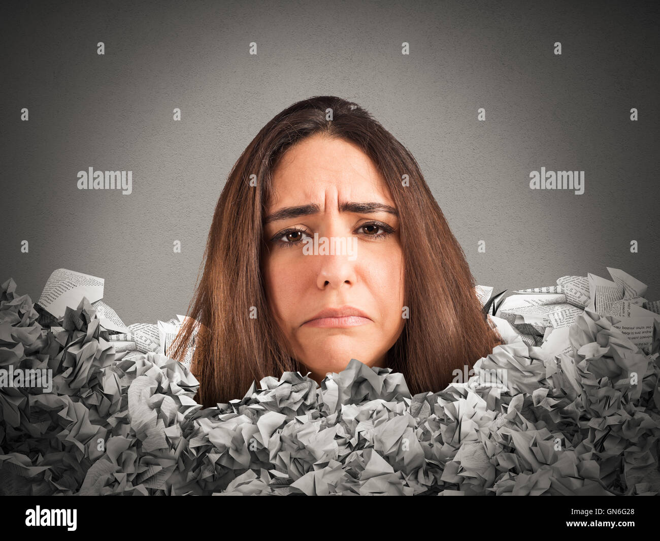 Stressful mountain of paperwork Stock Photo