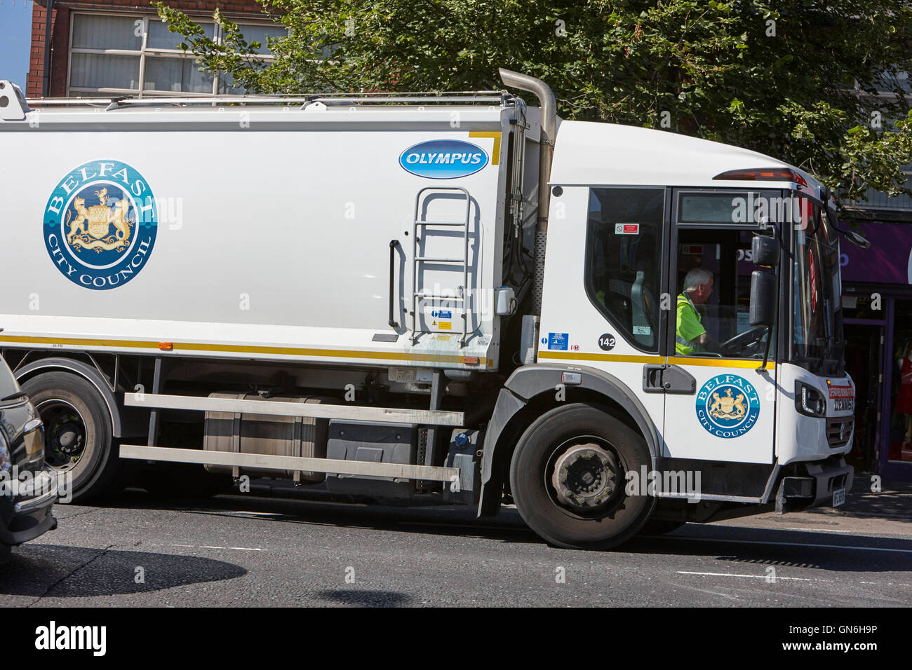 belfast city council refuse truck dennis olympus Stock Photo