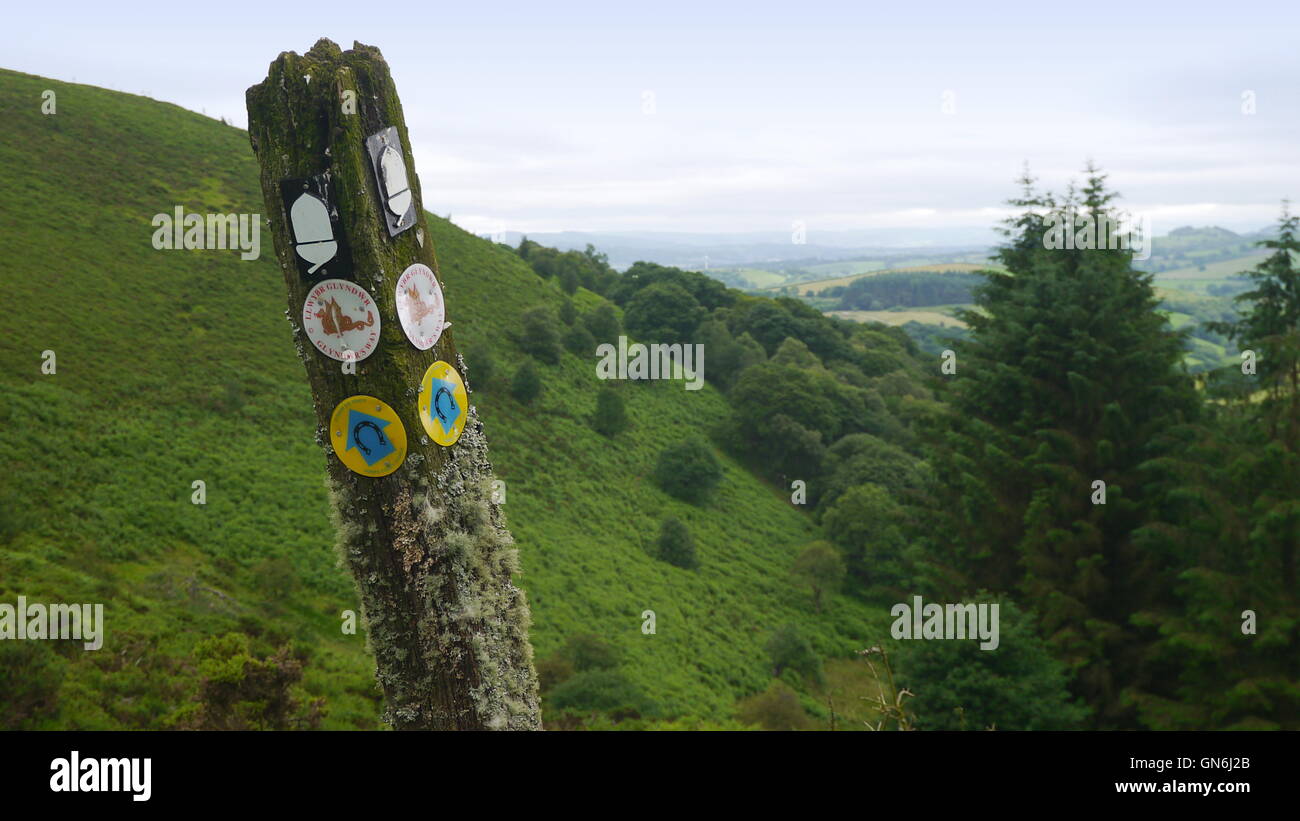 Welsh Signpost Signpost in Wales Stock Photo - Alamy