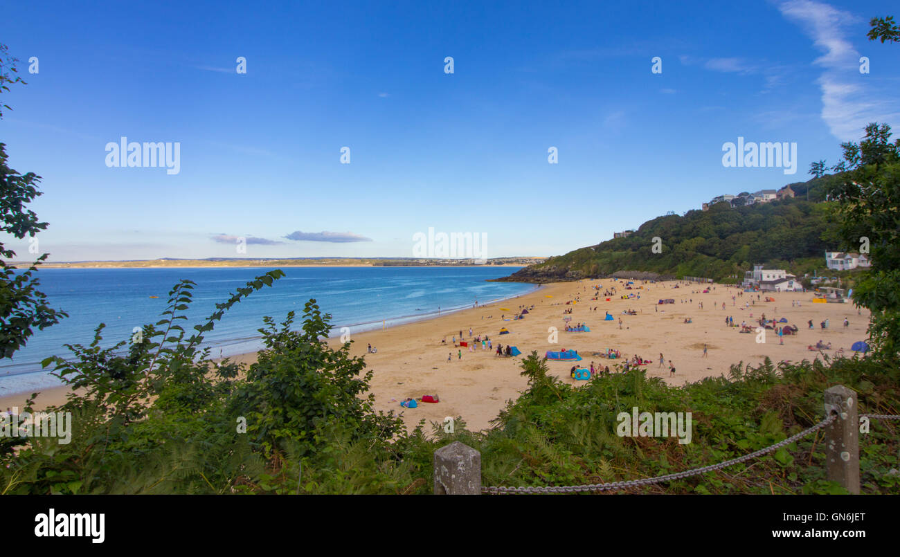 Carbis Bay Beach pictured on a sunny summer day in Cornwall, UK Stock Photo