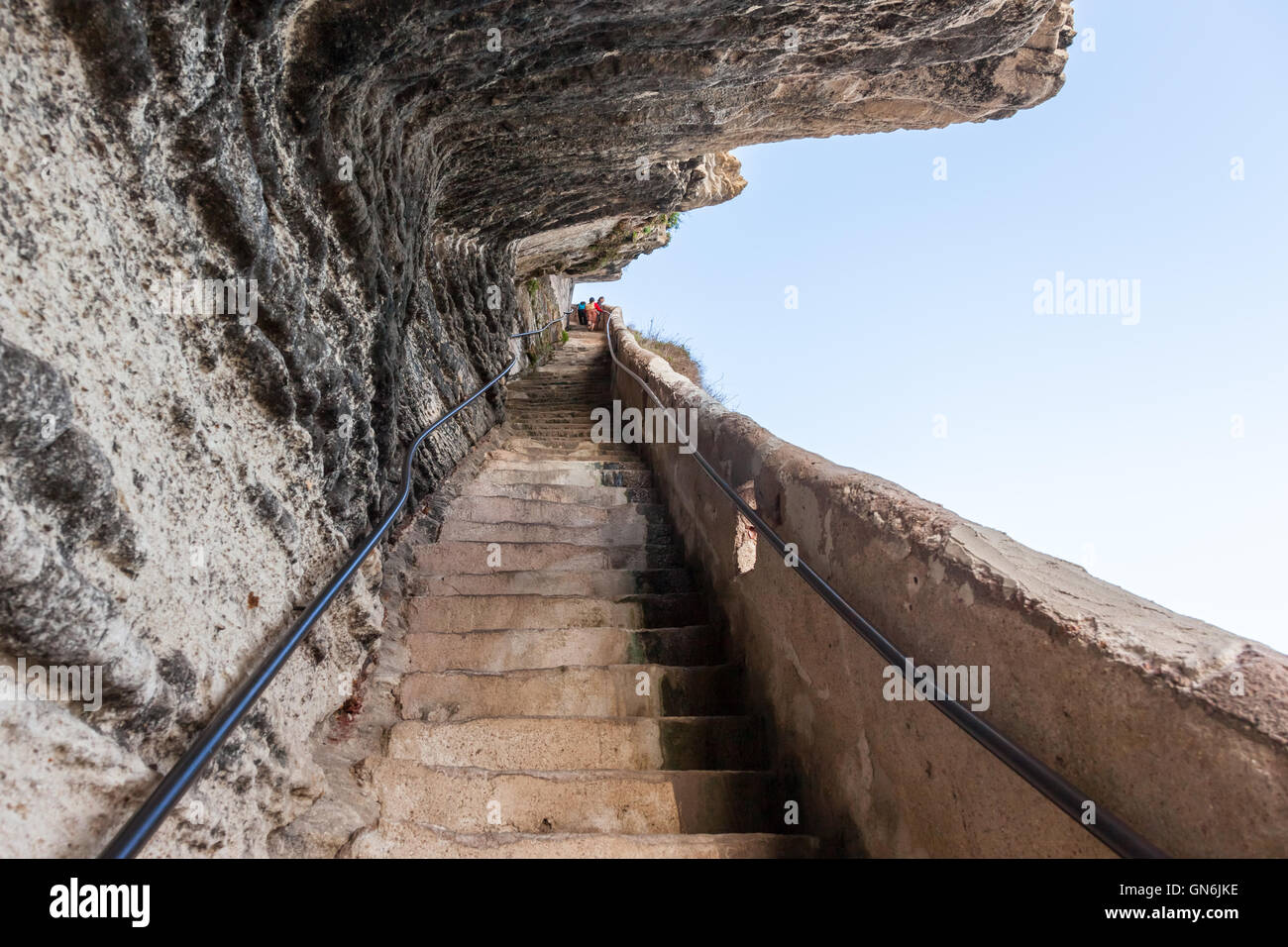 The Narrow and Steep Steps Down the Cliff Stock Photo - Image of steps,  rocks: 135575192