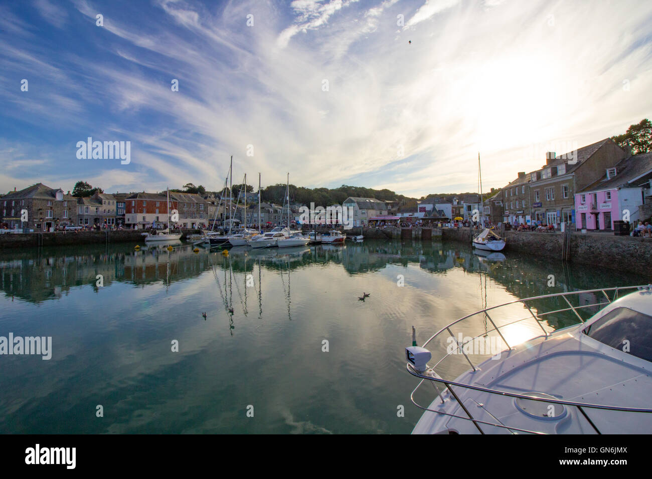 Padstow Harbour, Cornwall pictured on a sunny August Evening in 2016