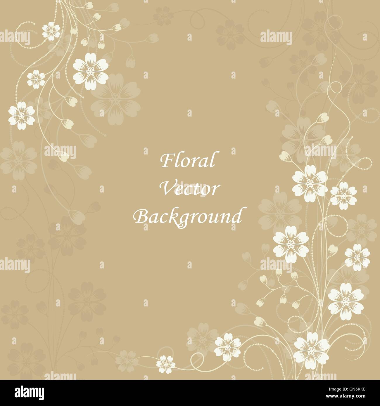 Beautiful floral pattern on brown background Stock Vector Image & Art ...