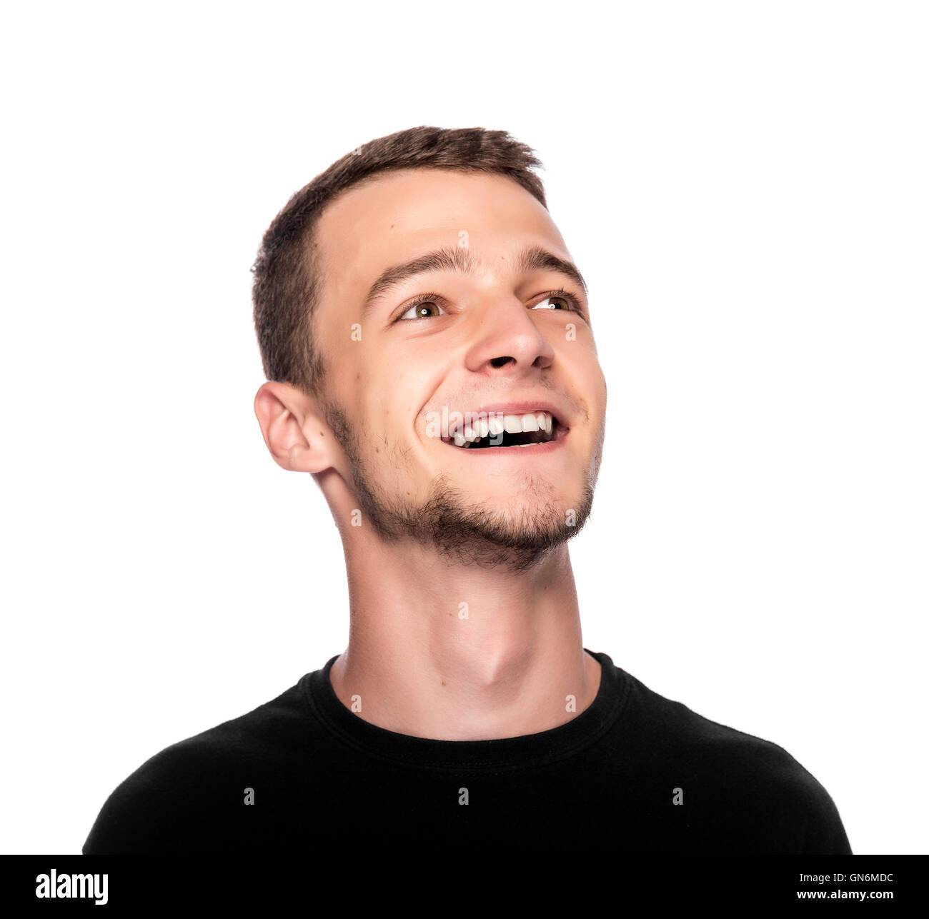 Happy young man isolated on white background Stock Photo - Alamy